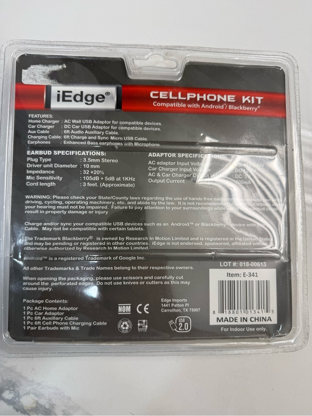 edge White & Silver Cellphone Essentials Kit - Earbuds & Chargers - Picture 2 of 3
